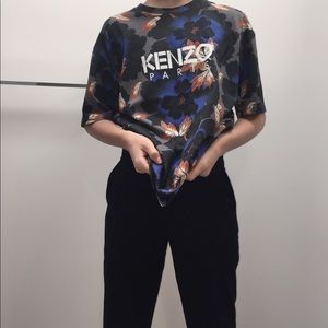 kenzo indonesian leaf print tee